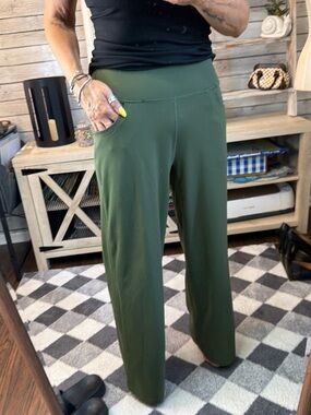 Esoft tik tok shop Women's Olive Wide-Leg Pull-On Pants